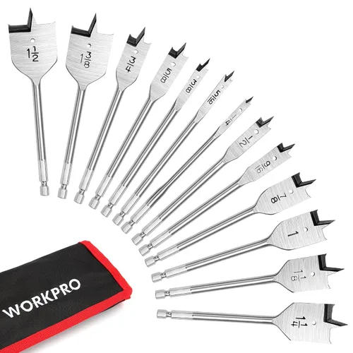 Vista 11 de WORKPRO 13-Piece Spade Drill Bit Set, 1/4" to 1-1/2", Black