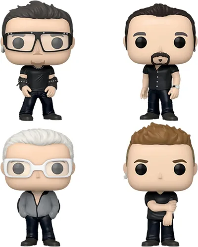 Vista 2 de Funko Pop! Álbumes Deluxe: U2 - Pop, Bono, The Edge, Larry Mullen Jr, Adam Clayton