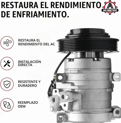 Vista 2 de Kit de reemplazo de compresor de aire acondicionado y embrague - Compatible con vehículos Toyota - 2003, 2004, 2005, 2006, 2007, 2008 Corolla