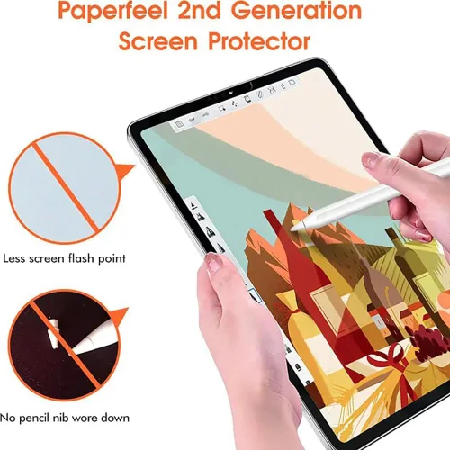 Vista 4 de Protector de pantalla de papel compatible con Lenovo Idea Tab Pro, película de PET mate para dibujar y tomar notas [antirreflejo] [antideslizante]