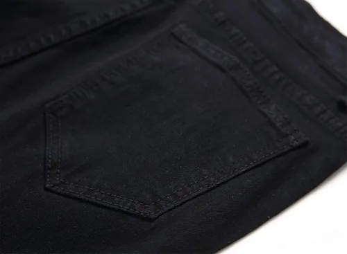 Vista 5 de Andongnywell - Pantalones de mezclilla ajustados para hombre con corte destruido en la rodilla desgastados, ajustados, elásticos, pantalones