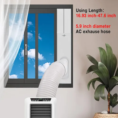 Vista 3 de HOXHA Kit de ventilación de ventana de aire acondicionado, kit universal de ventana ajustable con manguera de escape de 5.9 pulgadas de diámetro