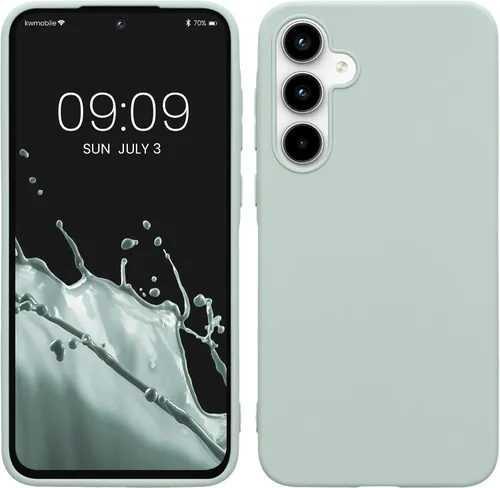 Vista 163 de kwmobile Funda compatible con Samsung Galaxy A12 - Funda protectora de silicona TPU suave y delgada - Azul Báltico