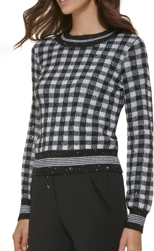 Vista 2 de Karl Lagerfeld Paris Women's Everyday Long Sleeve Sweater