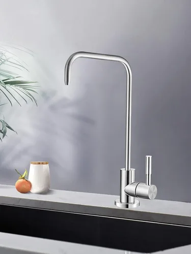 Vista 4 de Grifo de agua potable,Grifo de filtro de agua sin plomo,Grifos de ósmosis inversa fáciles de instalar para fregadero de barra de cocina, acero