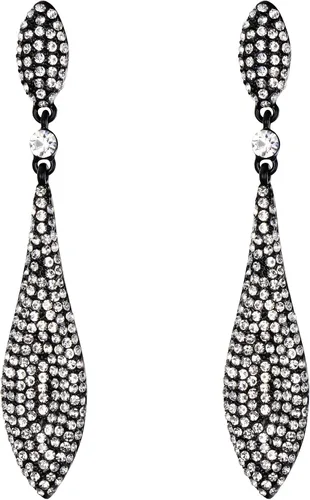Vista 12 de EVER FAITH Pendientes colgantes de cristal austriaco para boda y baile de graduación, joyería con doble gota de agua para fiestas nupciales con 1