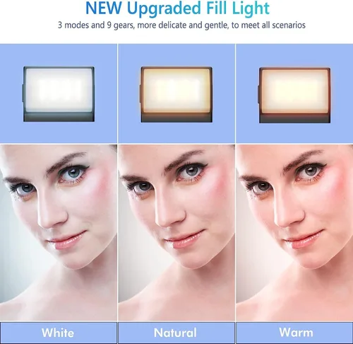 Vista 2 de Trípode Cuadrápode para Palo de Selfie de 41" con 2 Luces de Relleno Recargables, Trípode Extensible con Control Remoto Bluetooth, Acero Inoxidable