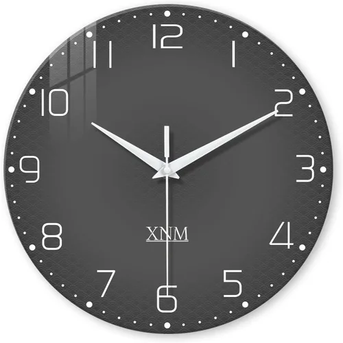 Vista 17 de XNM Relojes de pared de cristal negro con pilas de 12 pulgadas