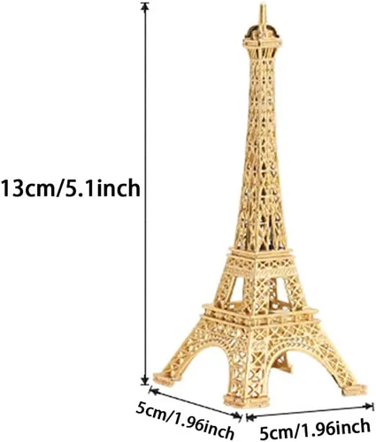 Vista 2 de Estatua de la Torre Eiffel, modelo de arquitectura romántica de París, decoración de la torre Eiffel, kits de construcción de metal Francia Torre