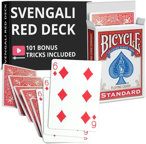 Vista 19 de Ted's Sterling Magic Precision Red Rider Back Bicycle Mazo Svengali con Instrucciones para 100+ Trucos (2 de Tréboles)