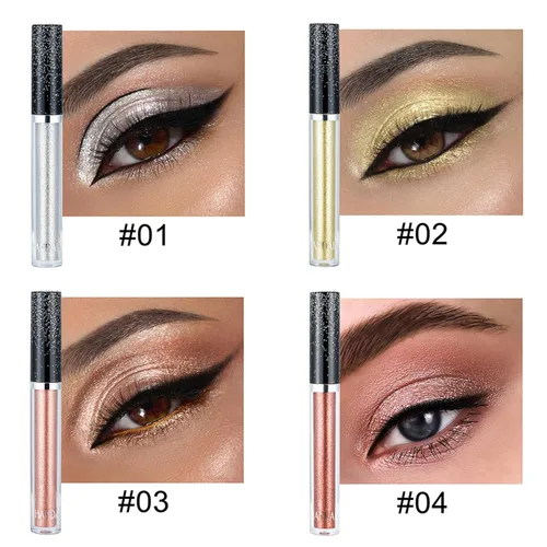 Vista 3 de Sombras de ojos con purpurina, sombras de ojos líquidas, metales de larga duración, plata brillante, dorado, sombras de ojos coloridas con purpurina