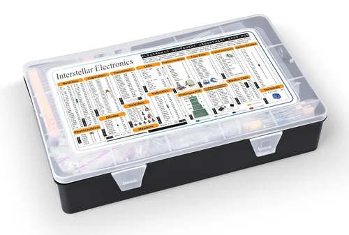 Vista 6 de Surtido de componentes electrónicos, Resistencias, Condensadores, Inductores, Diodos, Transistores, Potenciómetro, IC, LED, PCB, Probador LCR, 2200