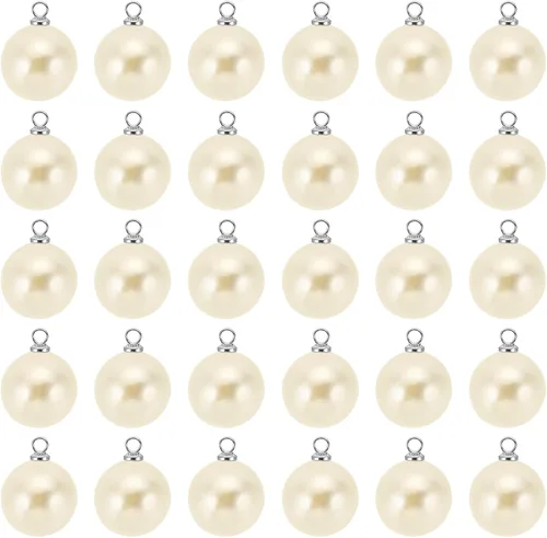 Vista 63 de PATIKIL Abalorio de perlas, 100 cuentas de perlas de imitación de perlas colgantes para bricolaje para hacer joyas, pulseras, aretes, collares Beige