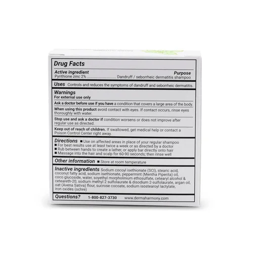 Vista 4 de Dermaharmony Barra de champú de zinc con piritiona al 2% para la caspa y la dermatitis seborreica, sin fragancia (4 onzas)