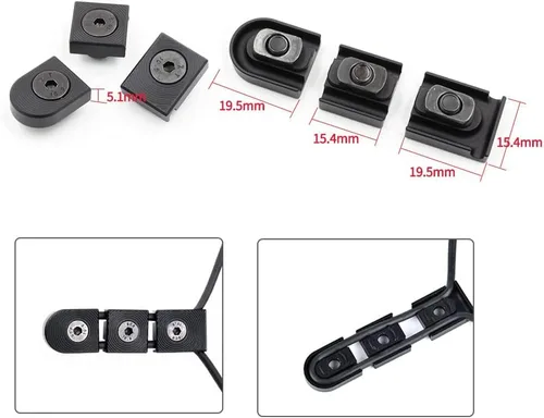 Vista 2 de Mlok Weapon - Guías de cables de interruptor de presión láser y luz de aluminio, paquete de 3, negro/bronceado