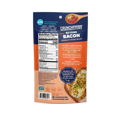 Vista 2 de Crunchsters Beyond - Bocadillo de proteína de tocino, 4 onzas