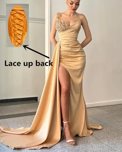 Vista 7 de Vestidos de graduación con apliques de encaje, sin tirantes, de tul con purpurina, largos y acampanados, vestidos de baile para mujer 2023