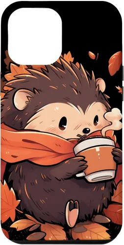 Vista 26 de Hedgehog Fall Autumn Leaves Pumpkin Spice Latte Kawaii Case for iPhone 17