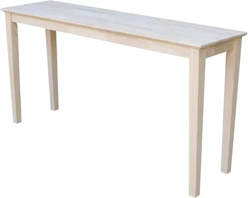 Vista 6 de Mesa para consola de madera sólida, sin acabado, Metal, madera, Unfinished