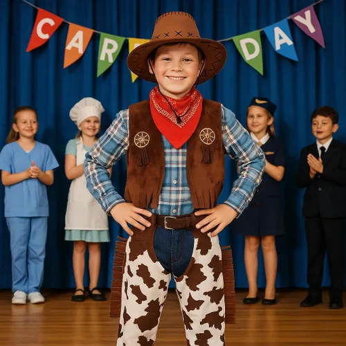Vista 3 de Disfraz de vaquero para niños, conjunto de disfraz occidental