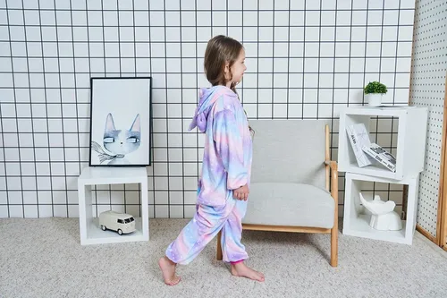 Vista 28 de Pijama de unicornio unisex para niños, enteritos para disfraz, Halloween