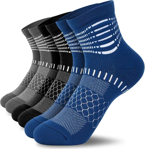 Vista 21 de IRAMY Calcetines de compresión de tobillo Coolmax para mujeres y hombres, calcetines que absorben la humedad, alivio de la fascitis plantar, 3/5