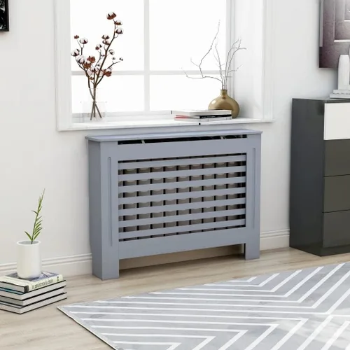Vista 30 de 2 piezas de MDF para el hogar, calentador de sala de estar, soporte lateral para calefacción, cubierta de radiador, estante de gabinete de Blanco