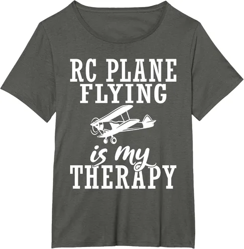Vista 48 de RC Plane Flying is My Therapy RC Plane T-Shirt Asphalt Grey