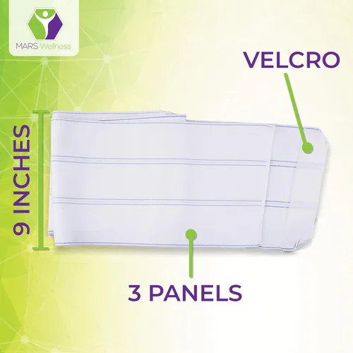 Vista 4 de MARS WELLNESS Carpeta abdominal bariátrica de tamaño grande de alta calidad, 9 pulgadas, 3 secciones/panel, carpeta bariátrica para hombres