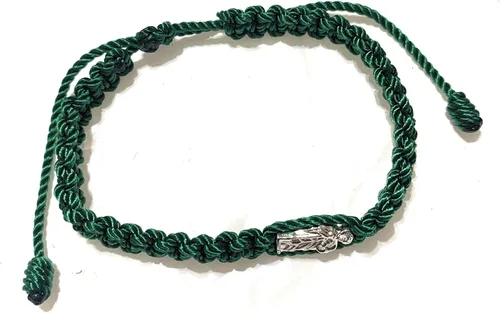 Vista 4 de Pulsera de hilo de San Judas Thaddeus verde Roja de hilo de San Judas Tadeo Cuentas de cristal No
