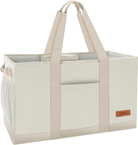 Vista 13 de WONDAY Portador de Bolsa de Compras Reutilizable Extra Grande de Pie con Asa, Treinta y Una Bolsa Utilitaria Plegable para Compras y Playa Verde
