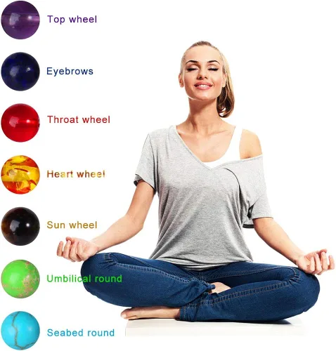 Vista 5 de ONESING 2-12 Pcs Chakra Bracelets for Women Lava Rock 7 Chakras Crystals and Healing Stones Bracelets 8mm Crystal Bracelets Yoga Beaded Bracelets