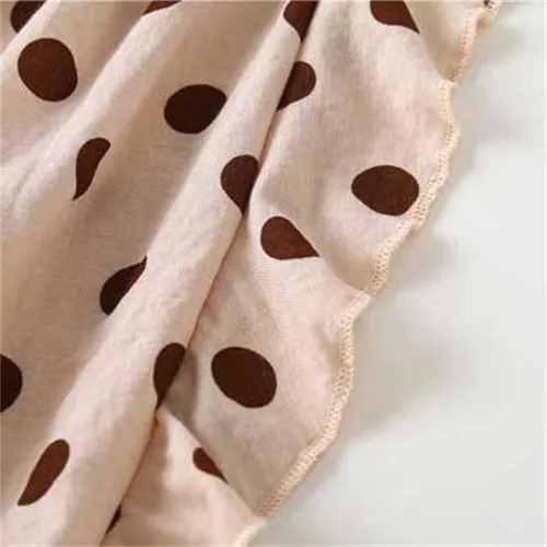 Vista 4 de Pantalones largos básicos básicos de algodón con lunares y lunares para niños y niñas pequeños