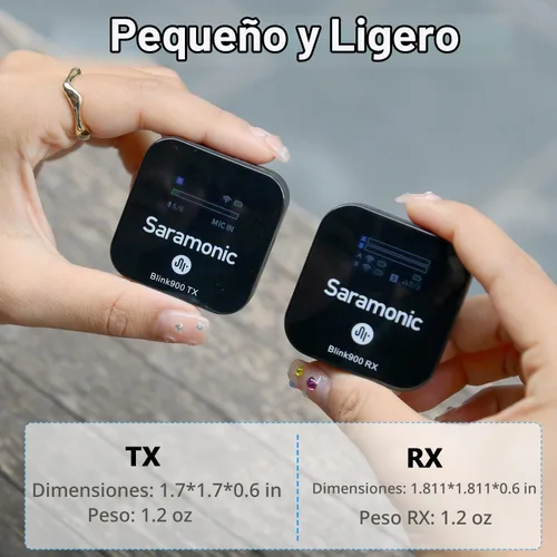 Vista 9 de Saramonic Blink900 B1 Sistema de micrófono inalámbrico Lavalier y alcance inalámbrico de 656 pies y pantalla OLED para cámara réflex digital Canon