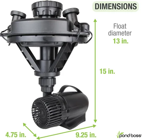 Vista 2 de Pond Boss - DFTN12003L - Puente flotante con luces, cable de alimentación de 50 pies, 1/4 hp.