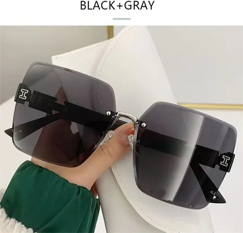 Vista 5 de WMAO Gafas de sol para mujer, estilo vintage, protección UV, marco ligero, sin marco, cuadrado
