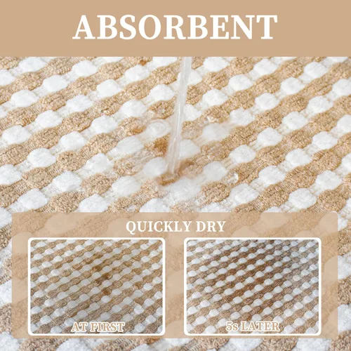 Vista 5 de Tapetes de baño antideslizantes delgados para debajo de la puerta, tapetes de baño de secado rápido absorbentes con respaldo de goma trenzado