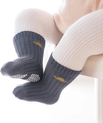 Vista 3 de Calcetines de algodón para bebés y niños pequeños con empuñaduras de 0-5T, 6