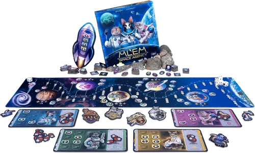 Vista 4 de Rebel Studio MLEM: Juego de mesa de la agencia espacial – ¡Aventuras Perfectas de Gastronautas! Juego de estrategia con dados, divertido juego