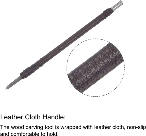 Vista 4 de uxcell Cuchillo para tallar cinceles de madera, punta angular de carburo de tungsteno de 0.118 in, herramienta de mano para carpintería, Graver