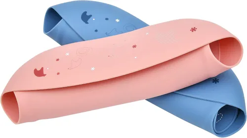 Vista 8 de Babero de silicona impermeable para bebé, fácil de limpiar, secado rápido, suave y cómodo, babero de alimentación, mantiene las manchas fuera
