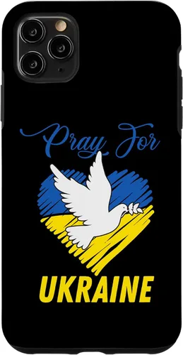 Vista 4 de Funda para iPhone 12 mini Pray for Ucrania, símbolo de la paz, bandera ucraniana, corazón