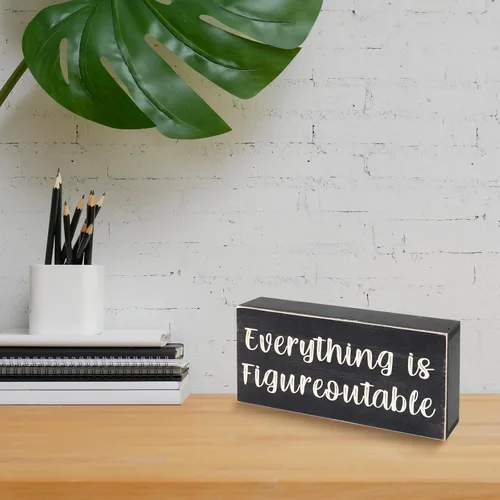 Vista 8 de Esur Letreros de caja negra inspiradores positivos para escritorio de oficina en casa, todo es figurable+un pensamiento positivo