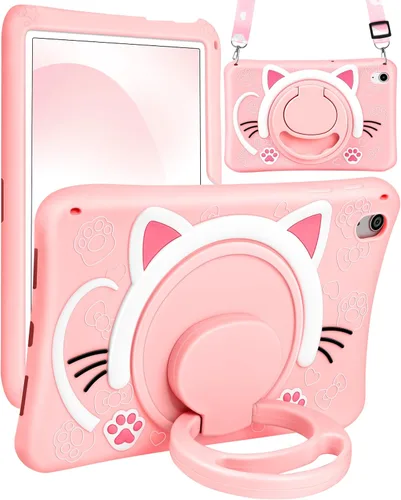 Vista 9 de Wazzasoft Funda para iPad Mini 1/2/3 de 7.9 pulgadas para niñas, linda cubierta de gato negro kawaii, dibujos animados femeninos de gatito