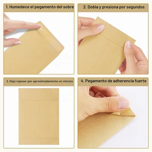 Vista 6 de Paquete de 100 sobres para monedas de 3.23 x 4.53 pulgadas, sobres pequeños de papel kraft marrón, sobres de semillas completamente sellados, sobres