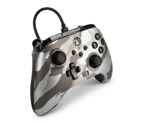 Vista 3 de PowerA Enhanced Wired Controller for Xbox Series XS - Metallic Arctic Camo, gamepad, wired video game controller, gaming controller, Xbox Series XS