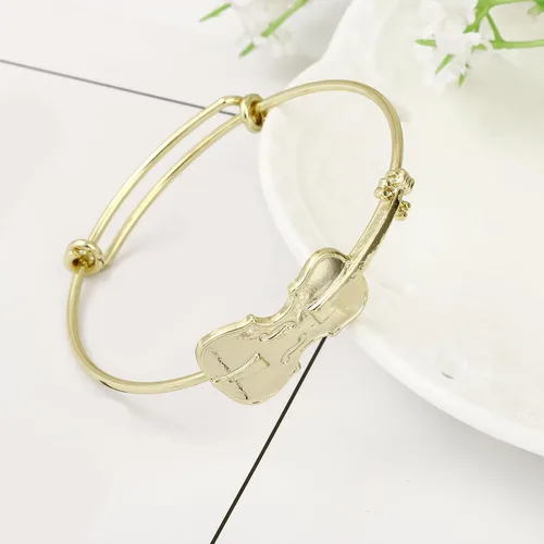 Vista 2 de Pulseras Preppy para amantes de la música, pulsera elástica para violín, regalos de joyería