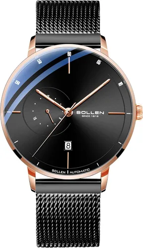 Vista 10 de Automatic Watches for Men, Luxury Minimalist Men's Automatic Watch Negro