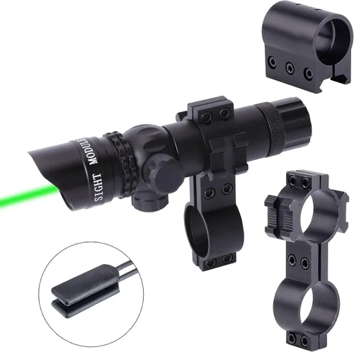 Vista 2 de Pinty Hunting Rifle Green Laser Sight Dot Scope Adjustable with Mounts