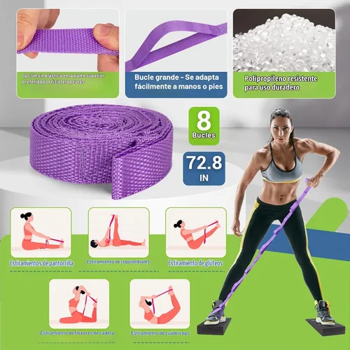 Vista 6 de ODCPN Squat Wedge Block, 5 Adjustable Angles Slant Board for Calf Stretching with Stretching Strap & Poster, 520 LBS Heel Elevated Squat Wedge